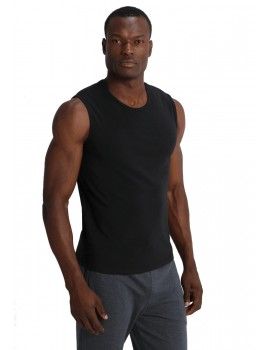 Camiseta interior Calvin Klein -2 Pack- Gola Redonda Sem Mangas (Preta)