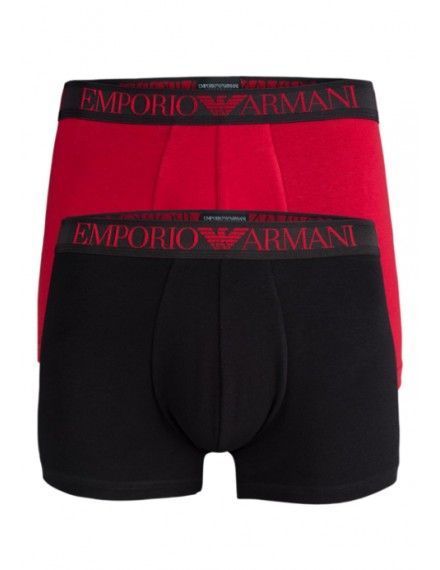 Bóxer Emporio Armani Endurance -Pack de 2- (Negro y Rojo)
