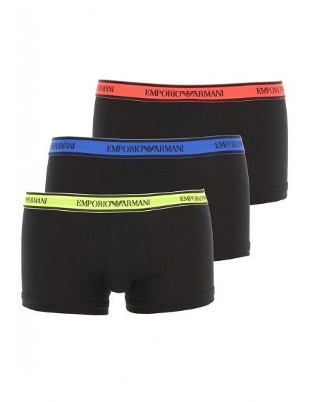 Bóxer Emporio Armani -Pack de 3- (Negro Cinturilla Multicolor)