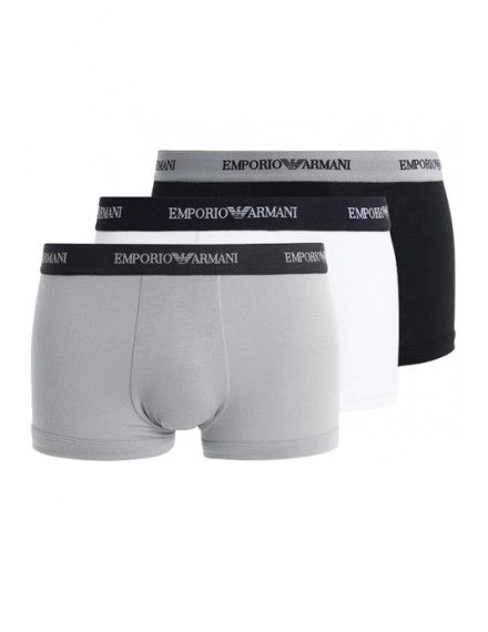 Bóxer Emporio Armani Básico -Pack de 3- (Blanco, Negro y Gris)