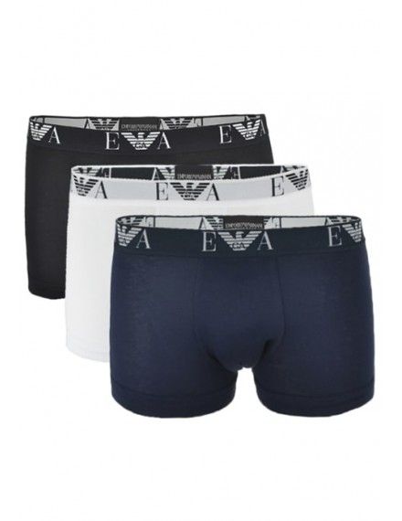Bóxer Emporio Armani Básico -Pack de 3- (Blanco, Negro y Marino)