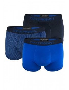 Bóxer Emporio Armani -3 Pack- (Azul, Marino y Azul Fantasía)
