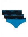 Slip Emporio Armani Stretch Cotton -Pack de 3- (Negro, Azul y Negro)