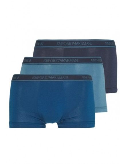 Bóxer Emporio Armani Stretch Cotton -3 Pack- (Marino, Zafiro y Turquesa)
