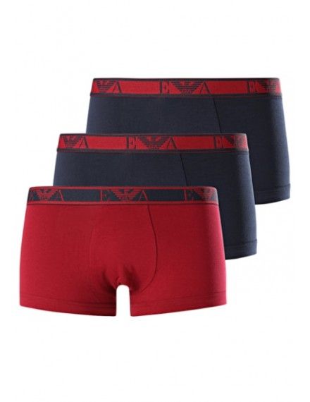 Bóxer Emporio Armani Stretch Cotton -3 Pack- (Marino y Granate)