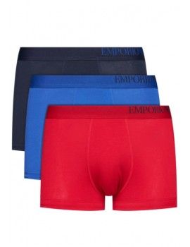 Bóxer Emporio Armani -3 Pack- Stretch Cotton (Rojo, Azul y Marino)