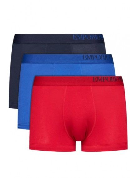 Bóxer Emporio Armani Stretch Cotton -3 Pack- (Rojo, Azul y Marino)