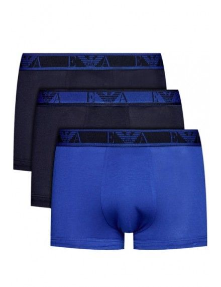 Bóxer Emporio Armani Stretch Cotton -3 Pack- (Marino, Azul y Marino)
