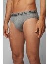 Slip Hugo Boss Cotton Stretch Básico -Pack de 3- (Blanco, Negro y Gris)