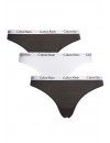 Tanga Calvin Klein Carousel Básico -3 Pack- (Negro, Blanco y Negro)