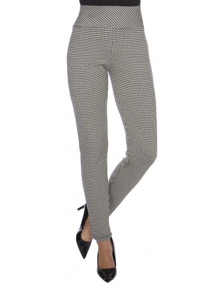 Legging Vichy, de Janira (Negro-Blanco)
