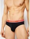 Slip Emporio Armani Stretch Cotton -3 Pack- (Negro Cinturilla Multicolor)