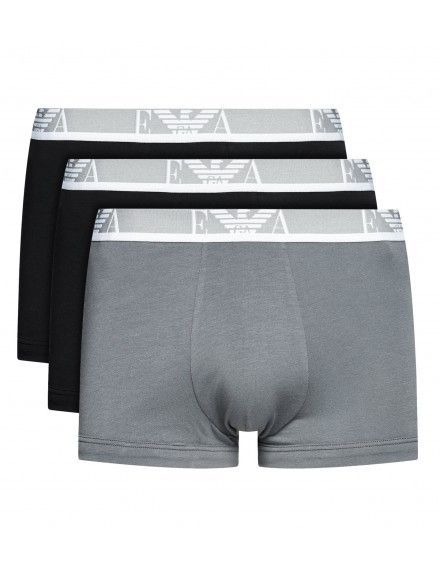 Bóxer Emporio Armani Stretch Cotton -3 Pack- (Negro, Gris y Negro)