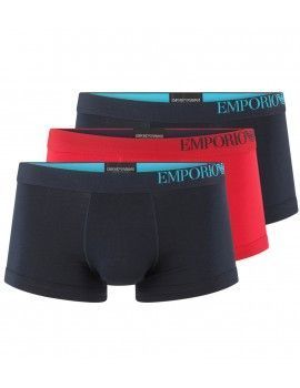 Bóxer Emporio Armani -3 Pack- Stretch Cotton (Marino, Rojo y Marino)
