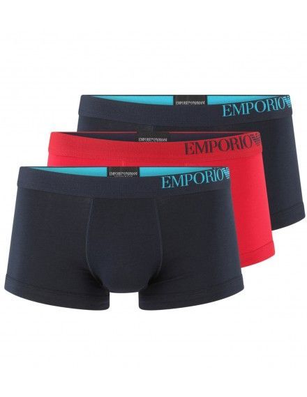 Bóxer Emporio Armani Stretch Cotton -3 Pack- (Marino, Rojo y Marino)