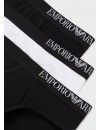 Slip Emporio Armani Stretch Cotton -3 Pack- (Negro, Blanco y Negro)