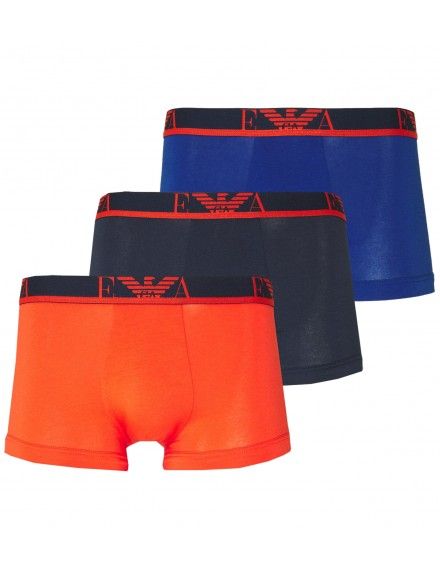 Bóxer Emporio Armani -3 Pack- Low Rise (Naranja, Marino y Azul)