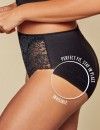 Braga Janira Milano Lace Cotton Band (Negro y Dune)