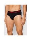 Slip Emporio Armani -3 Pack- Stretch Cotton (Negro Logo Rojo, Blanco y Amarillo)