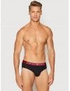 Slip Emporio Armani -3 Pack- Sostenible (Negro y Rojo Logo Fantasía)