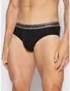 Slip Emporio Armani -3 Pack- Sostenible (Negro Logo Fantasía)