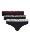 Slip Emporio Armani -3 Pack- Sostenible (Negro Logo Fantasía)