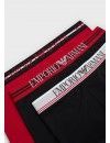 Bóxer Emporio Armani -3 Pack- Sostenible (Negro y Rojo Logo Fantasía)