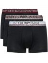 Bóxer Emporio Armani -3 Pack- Sostenible (Negro Logo Fantasía)