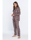 Pijama de mujer Guasch de viyela a cuadros con botones (rojo)