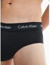 Slip Calvin Klein -3 Pack- Cotton Stretch (Negro Cinturilla Negra, Celeste y Marfil)