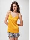 Pijama corto de mujer Gisela Tirantes Finos Estampado (mostaza)