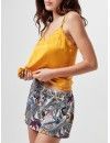 Pijama corto de mujer Gisela Tirantes Finos Estampado (mostaza)