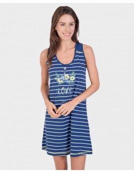 Camisola Massana sem Mangas às Riscas (Marinho)