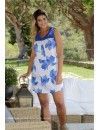 Camisón Massana sin Mangas con Estampado Floral (Azul)