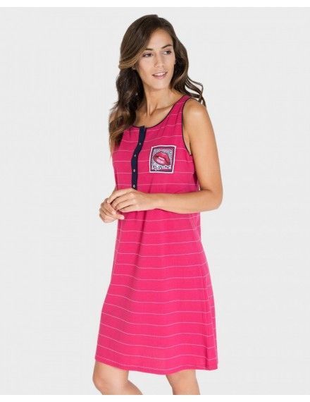 Camisón Massana sin Mangas con Tapeta (Frambuesa)