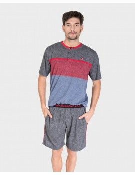 Pijama de Hombre Massana Manga Corta Vigoré (Gris)