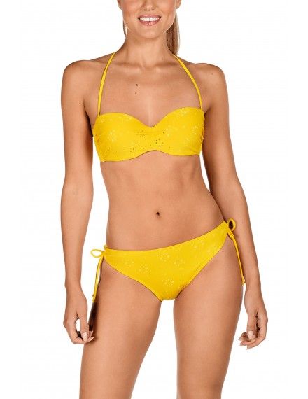 Bikini Tamouré Bordado Floral (Mostaza)