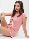 Pijama corto de mujer Gisela Estampado Snoopy (Rosa)