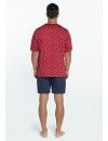 Pijama de Hombre Guasch Tejido Punto Estampado Billar (Rojo y Azul)