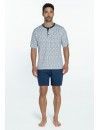 Pijama de Hombre Guasch Tejido Punto Estampado Caballitos de Mar (Azul y Blanco))