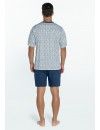 Pijama de Hombre Guasch Tejido Punto Estampado Caballitos de Mar (Azul y Blanco))