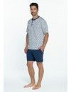 Pijama de Hombre Guasch Tejido Punto Estampado Caballitos de Mar (Azul y Blanco))