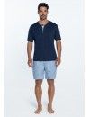 Pijama de Hombre Guasch Tejido Punto y Popelín Estampado Kayaks (Azul)