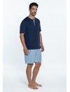 Pijama de Hombre Guasch Tejido Punto y Popelín Estampado Kayaks (Azul)