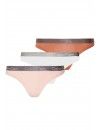 Tanga Calvin Klein  -3 Pack- Radiant Cotton (Blanco, Tierra y Salmón)
