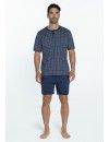 Pijama de Hombre Guasch Tejido Punto Estampado Geométrico (Marino)