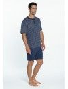 Pijama de Hombre Guasch Tejido Punto Estampado Geométrico (Marino)
