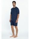 Pijama de Hombre Guasch Tejido Punto Estampado Motivos Musicales (Marino)