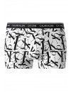 Bóxer Calvin Klein CK ONE Cotton Stretch (Blanco Fantasía con Cinturilla Negra)