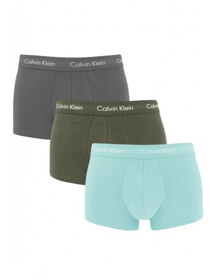 Bóxer Calvin Klein -3 Pack- Cotton Stretch (Azul, Gris y Kaki)